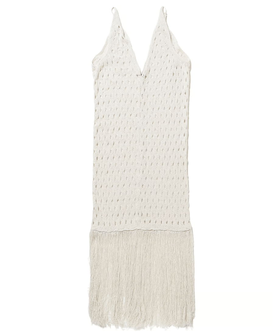 NKNIT wave pattern fringe KNIT dress