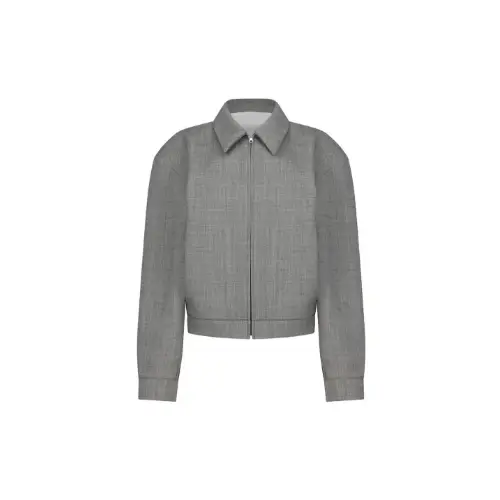 AMOMENTO Wool Crop Zip-up Jumper