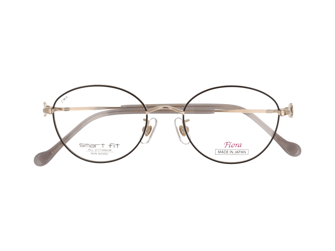メガネのアイガン smart fit Flora FF-1620M Col.2【ホワイトゴールド/ブラック】