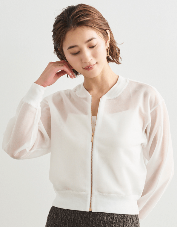 LOUNIE シアーニットジップブルゾン