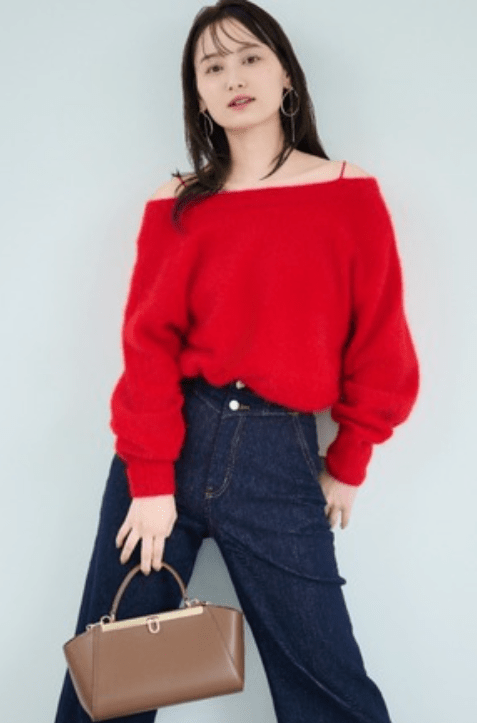 SNIDEL フォックスカシミヤキャミオフショルプルオーバー