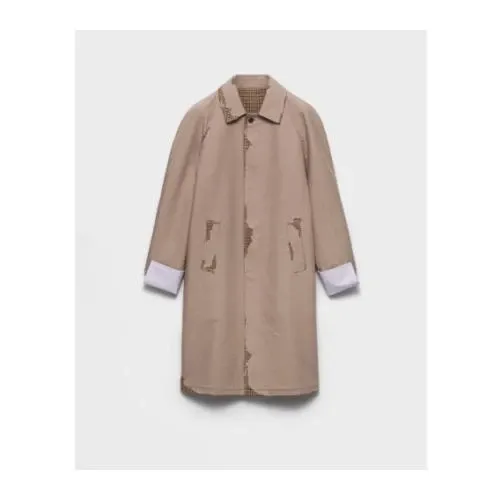 PRADA デヴォレ加工 ボンディングポプリン コート