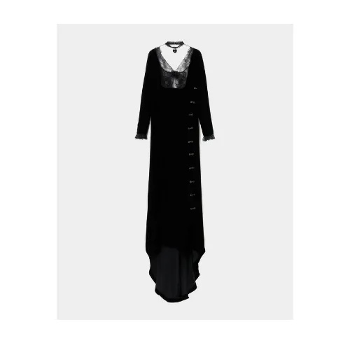 tanakadaisuke front lace velvet dress