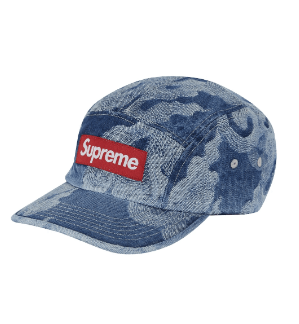 Supreme Flames Jacquard Denim Camp Cap