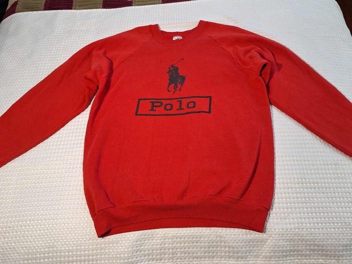 Fruit of the Loom ヴィンテージ 1980年代 90年代 ポロ ポニー レッド プルオーバー セーター