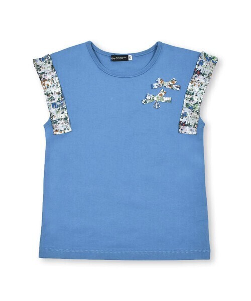 BeBe 花柄フリルリボンTシャツ