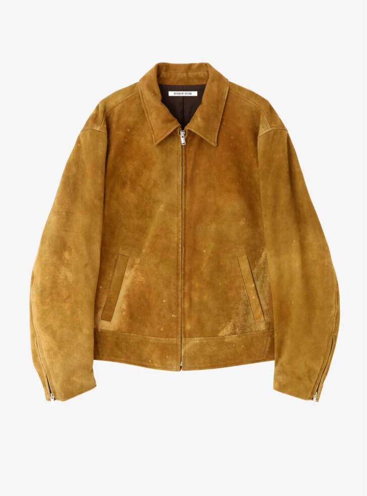 SEVEN BY SEVEN SUEDE LEATHER RIDERS JACKET -Sheep suede cashmere finish-