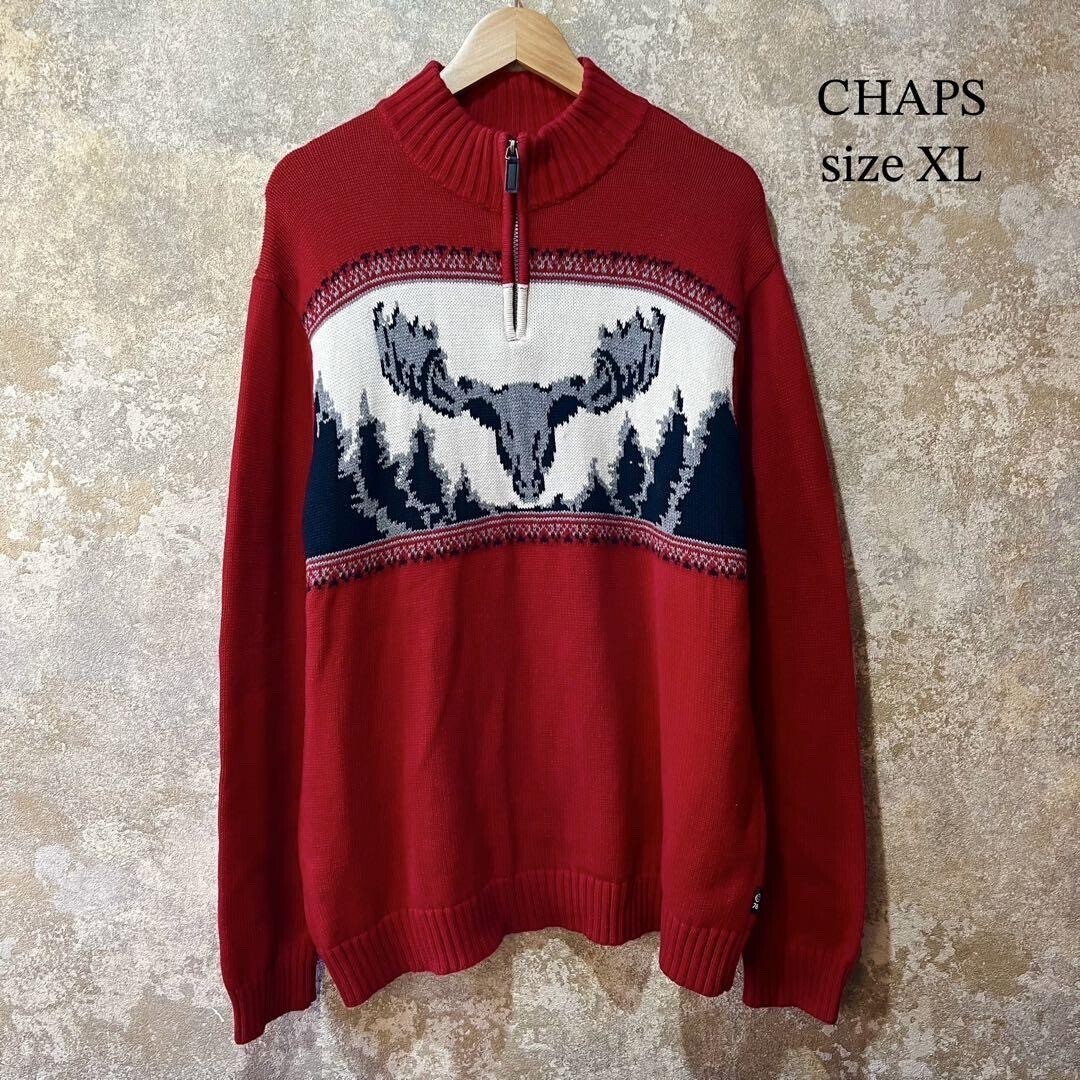 CHAPS ハーフジップニット