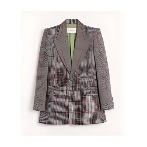 VALENTINO チェックパターン ウール シングルブレストジャケット