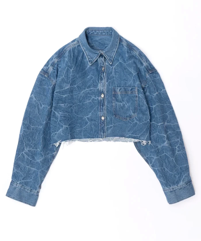 MAISON SPECIAL Washer Denim Oversized Short Shirt