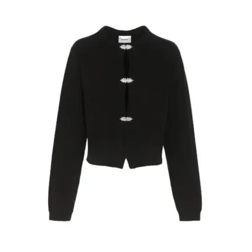 BARRIE Long Sleeve Cashmere Cardigan with Jewel Details