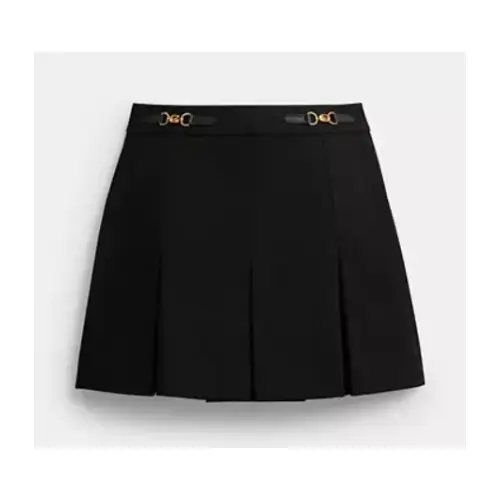 COACH スカルプテッド C プリーテッド スカート・リサイクル ポリエステル