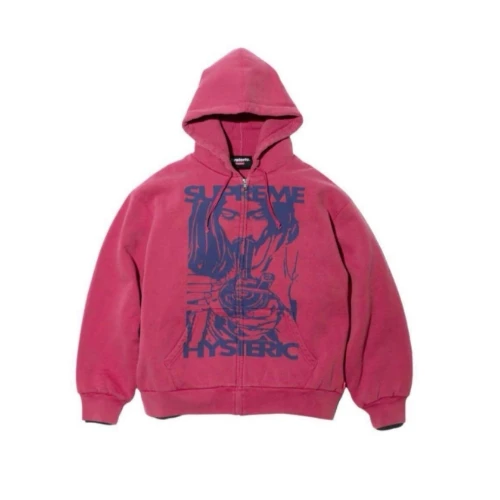 Supreme × HYSTERIC GLAMOUR Thermal Lined Zip Up Hooded Sweatshirt