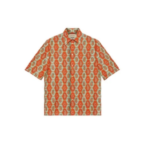GUCCI G paisley cotton linen shirt