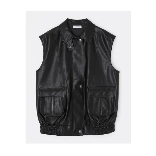 LAGUA GEM ZIP POCKET フェイクレザーベスト