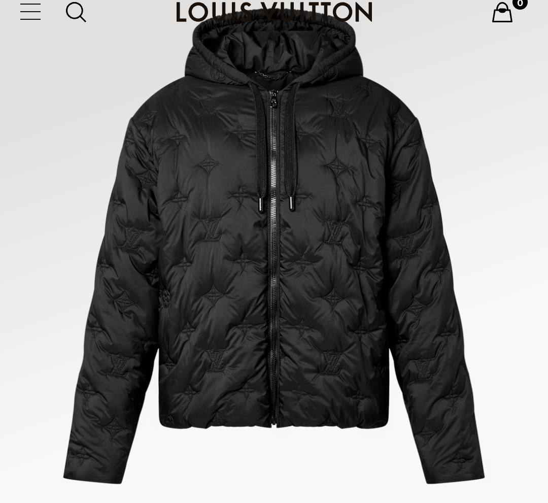 LOUIS VUITTON モノグラムキルテッドフーデッドブルゾン
