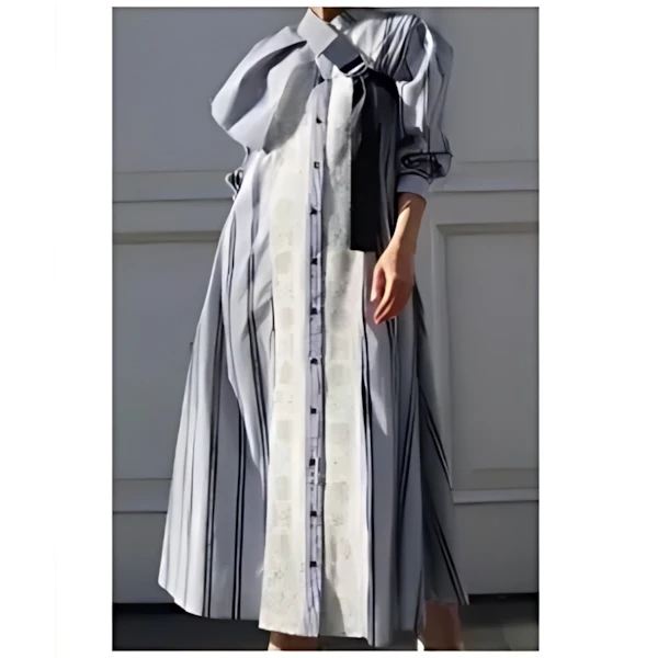 MARIA Mulch stripe belt set dress