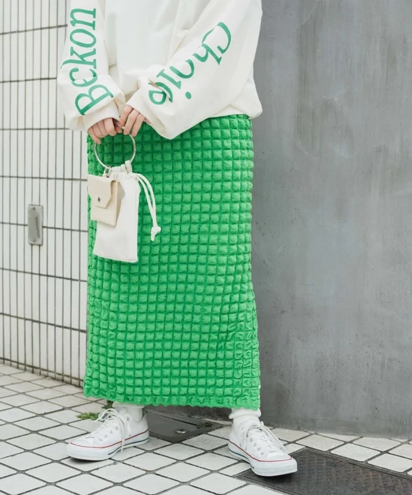WEGO ポップコーンスリットスカート