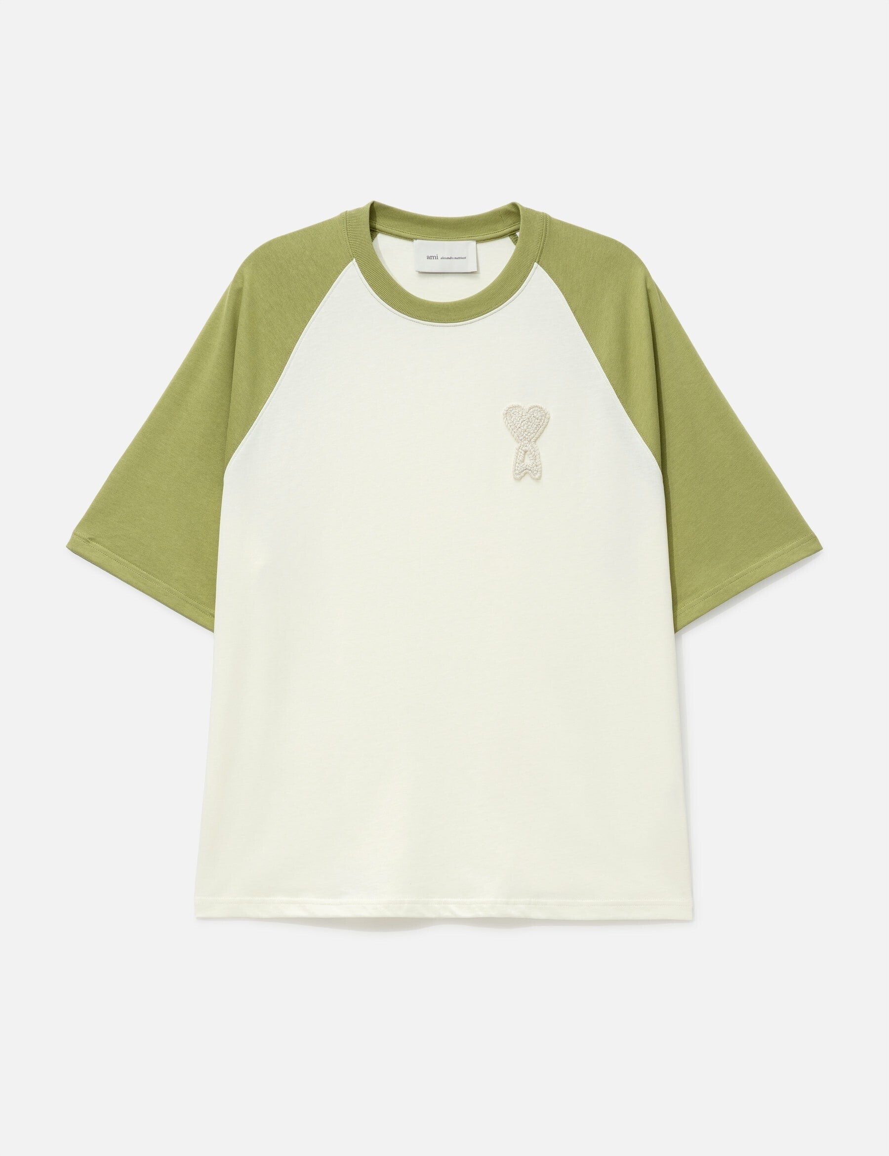 AMI PARIS Ami De Coeur Two Tone Thick Cotton Jersey T-Shirt