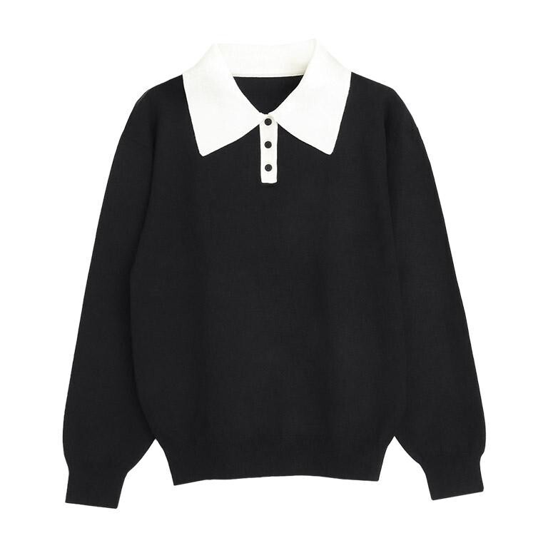 Pierrot ニット トップス 襟付き ポロシャツ風
