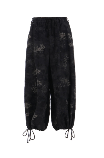 Yohji Yamamoto 色褪せた花柄ジャカード袴バルーンパンツ