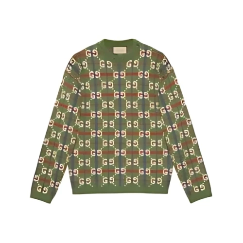 GUCCI GG Check Knit Wool Sweater