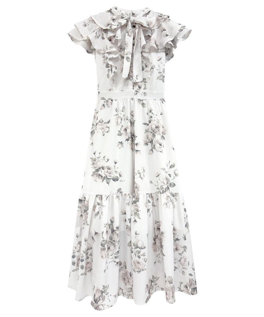 Rosé Muse rose print flare dress