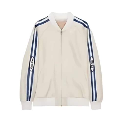 Matin Kim FAUX LEATHER STADIUM JUMPER