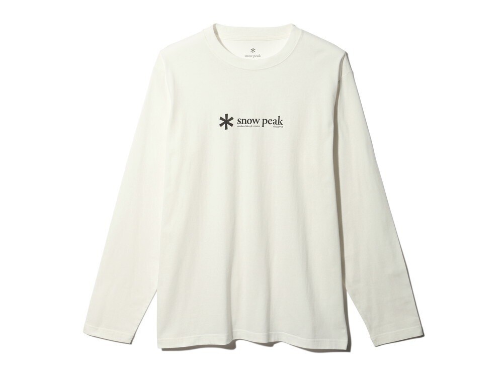 Snow Peak Soft Cotton Logo Long Sleeve T S White