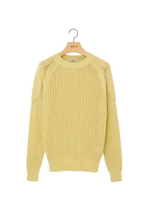 NOHANT CROCHET ROUND NECK KNIT RESORT-MUSTARD