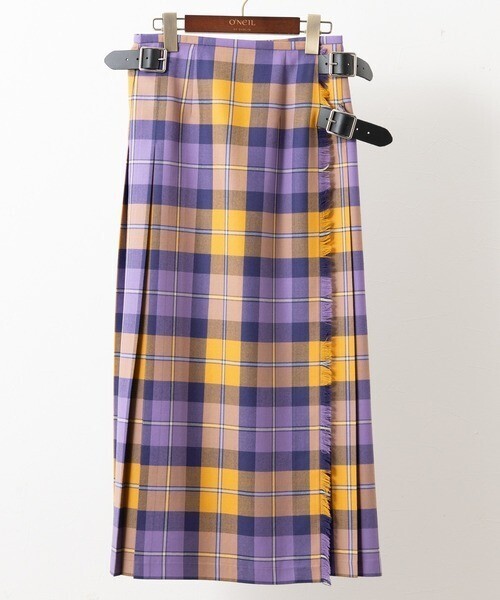 O'NEIL OF DUBLIN ウーステッドウール100％ ロングスカート 83cm Wワイドベルト