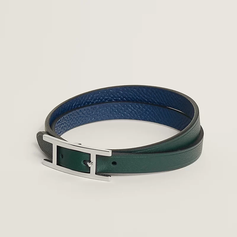 HERMES レザーブレスレット 《ビーアピ》 ドゥブルトゥール