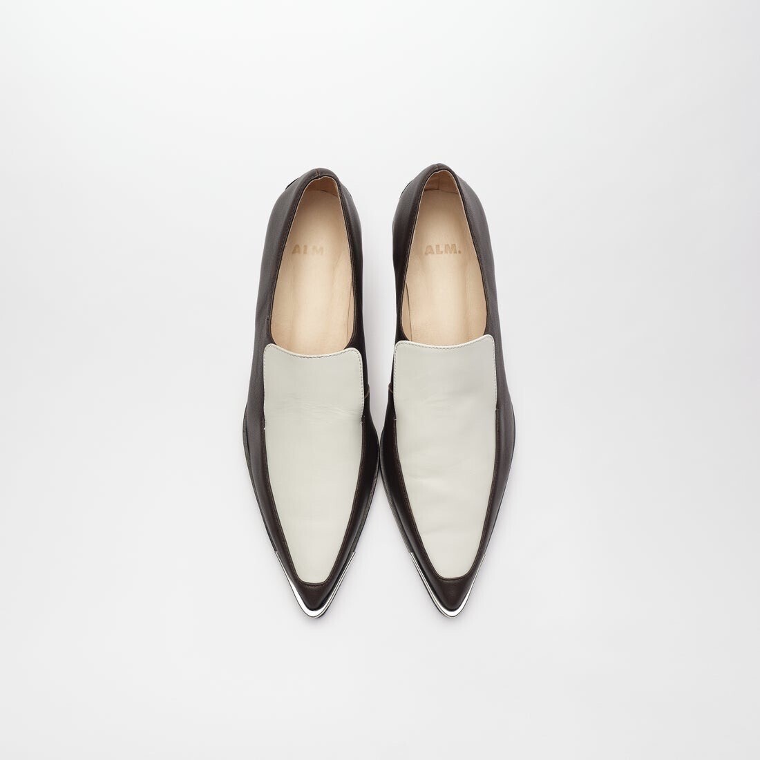 ALM. STINGER LEATHER PUMPS (Bicolor Brown)