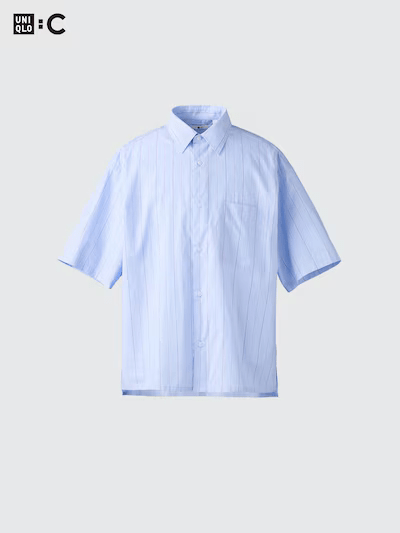 UNIQLO ブロードオーバーサイズシャツ/ストライプ
