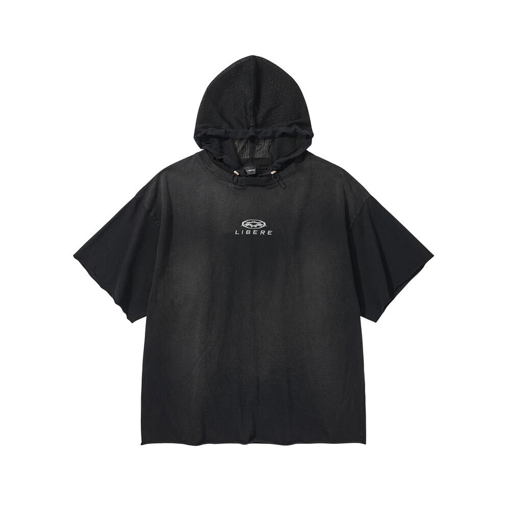 LIBERE MESH HOOD T-SHIRT / BLACK