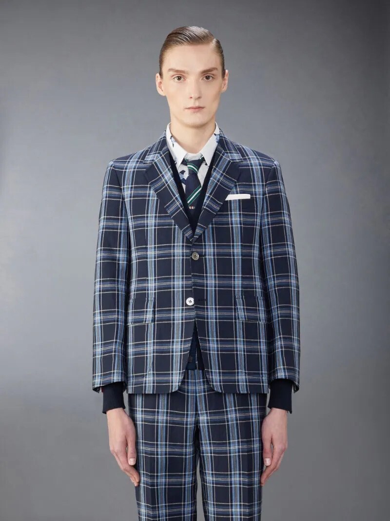 THOM BROWNE. NEW YORK ウールリネン　アンストラクチャー　ストレートフィット　スポーツコート