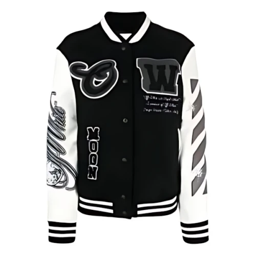 Off-White Meteor Moon ロゴパッチ ボンバージャケット