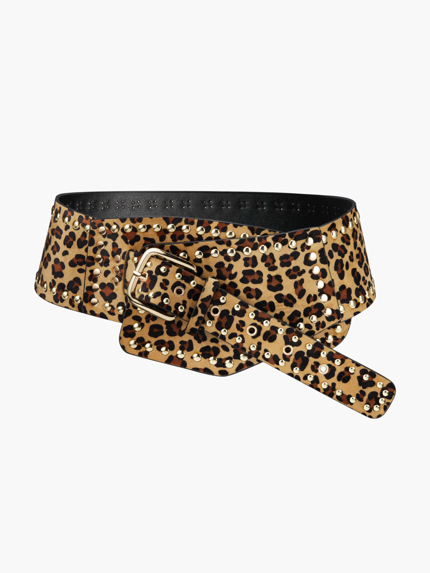 ZARA Studded Animal Print Leather Corset Belt