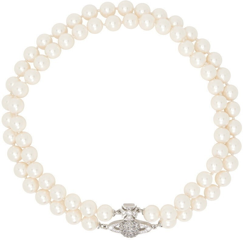 Vivienne Westwood White Graziella Pearl Choker