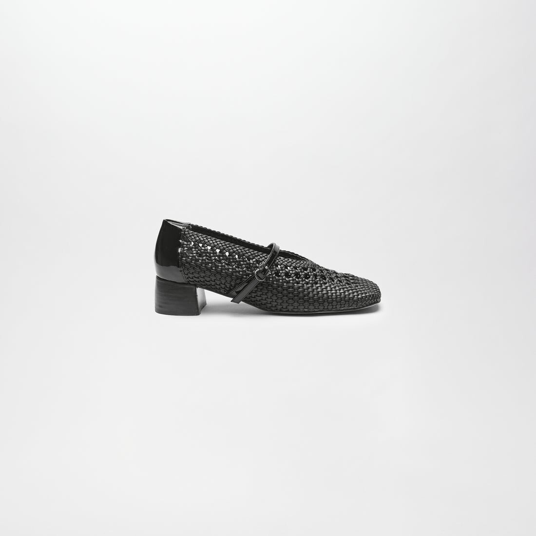 ALM. BRIDE MESH PUMPS （Gloss Black）