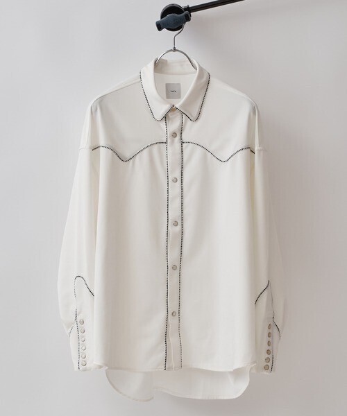 Lui's サテンパイピングシャツ (セットアップ対応)