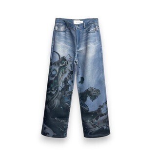 Feng Chen Wang FCW Neoprene Creature Print Trousers