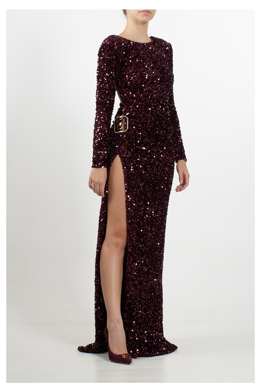 ELISABETTA FRANCHI CHENILLE AND SEQUIN DRESS