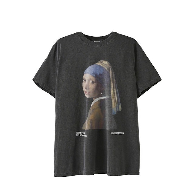 STRANGERACCOON 真珠の耳飾りの少女 ヴィンテージ 加工 Tシャツ
