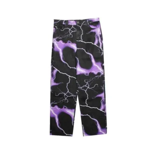 Jaded London LIGHTNING BOLT PRINT JEANS