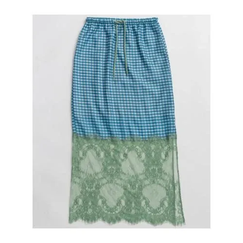 MAISON SPECIAL Check Lace Tight Skirt