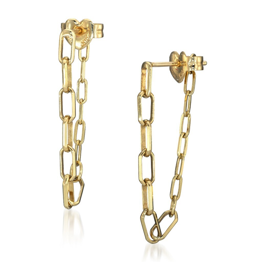 STAR JEWELRY K10 ピアス MIX CHAIN HOOP PIERCED EARRINGS
