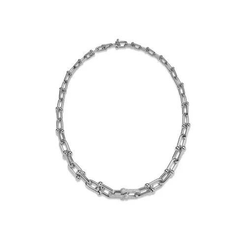 Tiffany & Co. グラジュエイテッド リンク ネックレス ホワイトゴールドにダイヤモンドをセッティング