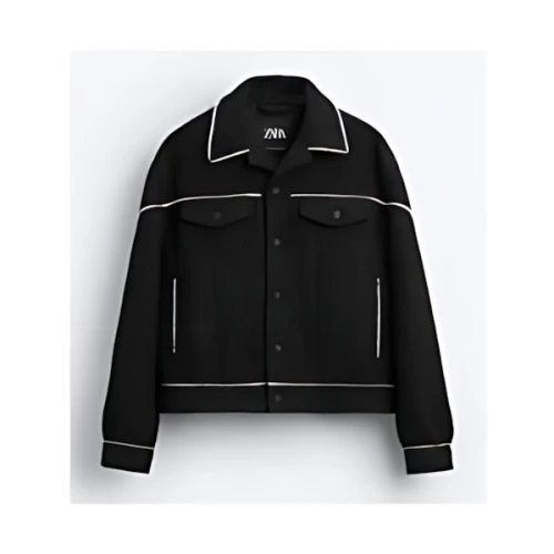 ZARA コントラストトップステッチ ブークレ ジャケット