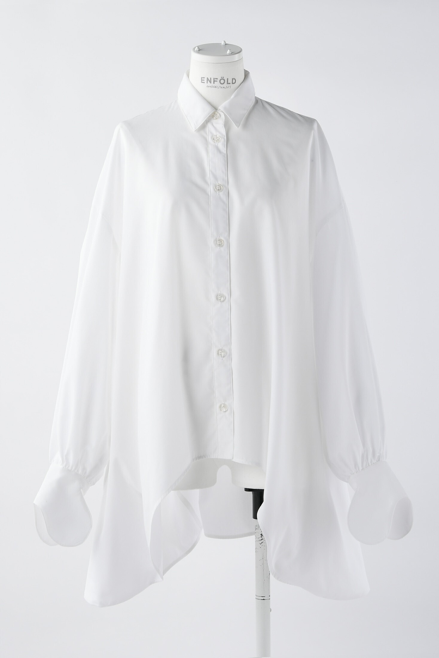 ENFOLD BALLOON-HEM SHIRT